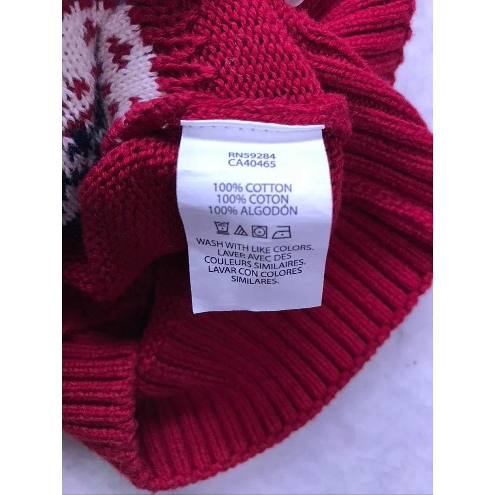 The Children's Place Quarter Zip Sweater Kid S 5/6 Red‎ Fair Isle Holiday